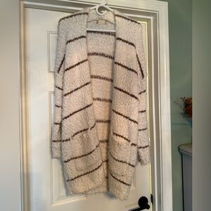 Altar'd State Cream Striped Cardigan